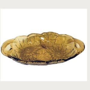 3 vintage Carnival glass sunflower dishes